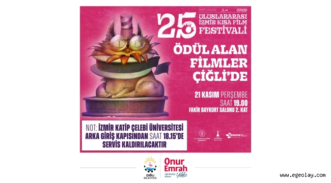 Uluslararası İzmir Kısa Film Festivali'nin Ödüllü Filmleri Çiğli'de 