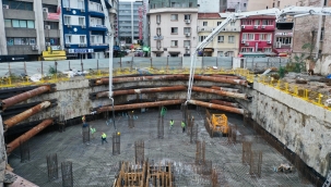 Konak'ın yeni hizmet binasında temel betonu atıldı 